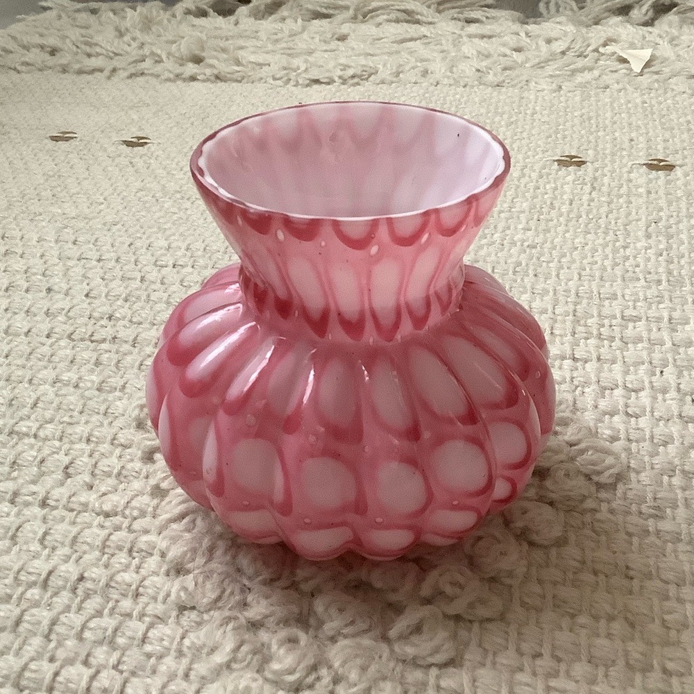 Franz Welz Antique Cranberry Pink Glass Vase